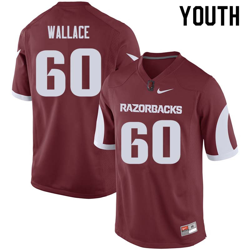 Youth #60 Brian Wallace Arkansas Razorback College Football Jerseys Sale-Cardinal